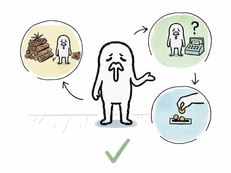 めんどくさくない仕組みのイラスト