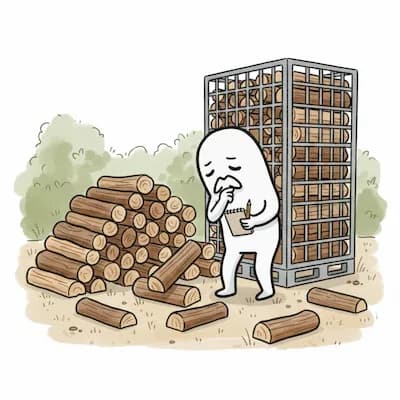 薪を選ぶイラスト